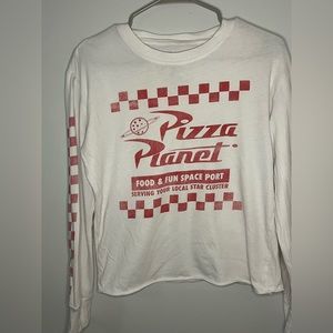 White Pizza Planet Long Sleeve T-shirt